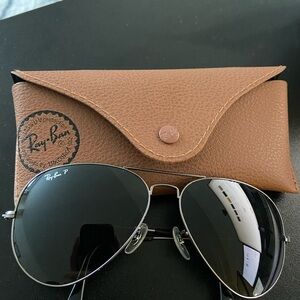 Rayban aviator large sunglass - new - gunmetal
